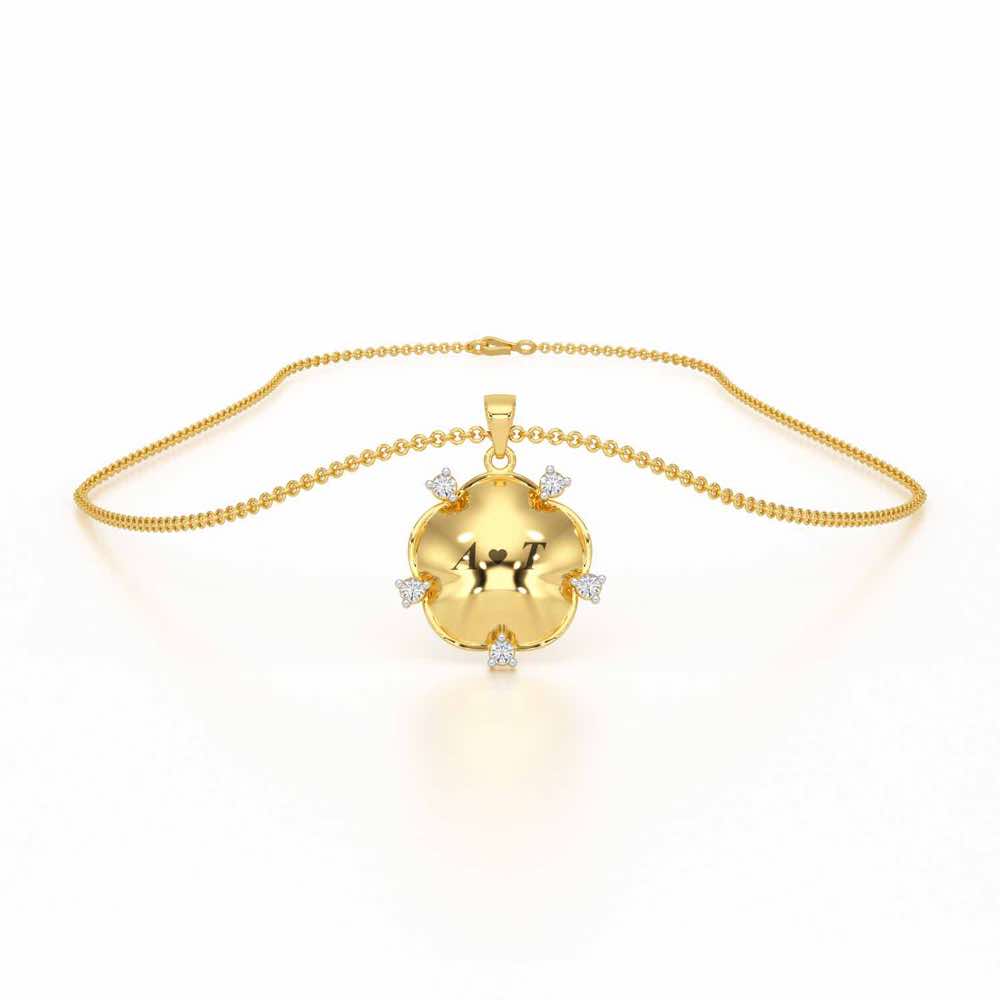 Sublte Bloom Silver Pendant - Yellow Gold - Image 3