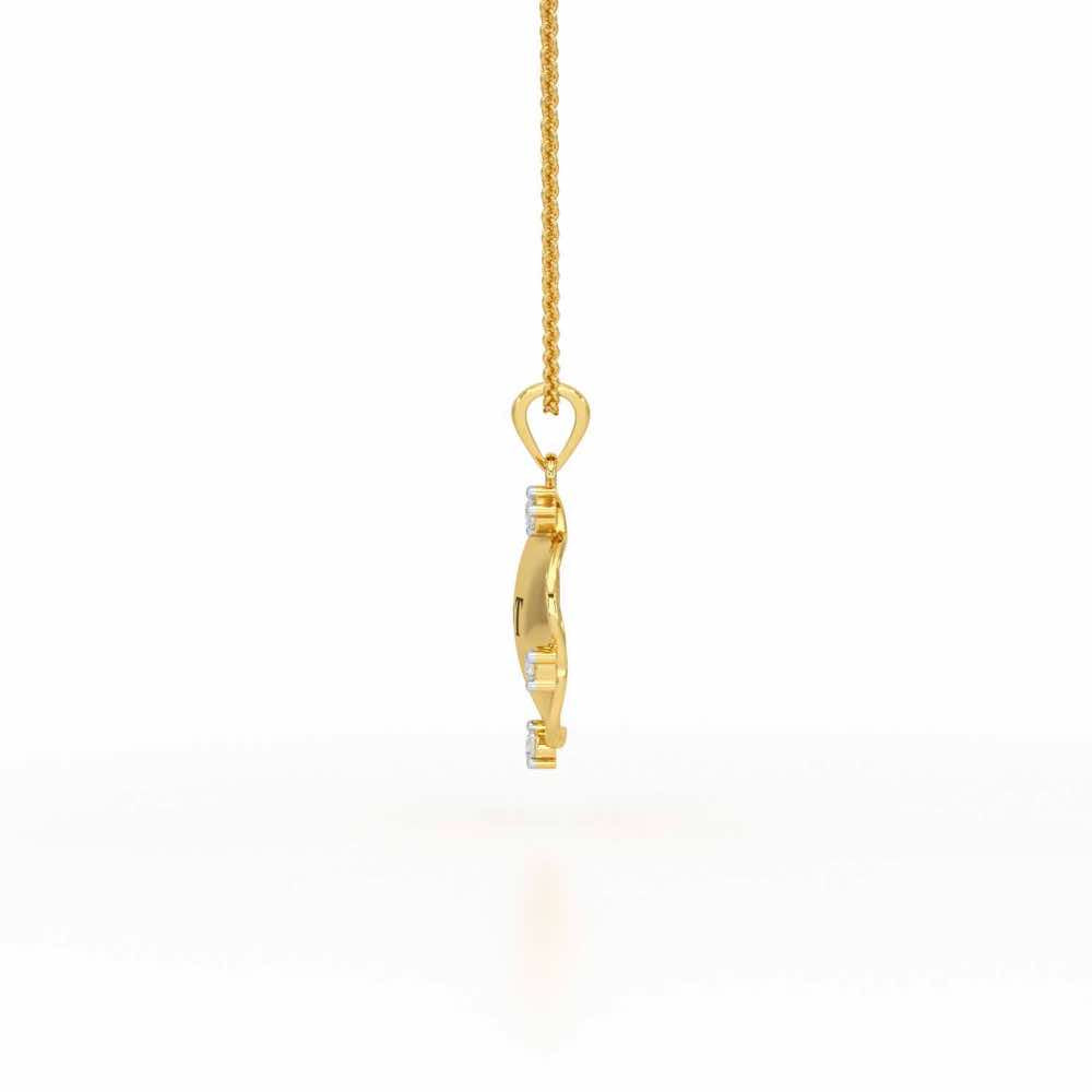 Sublte Bloom Silver Pendant - Yellow Gold - Image 4