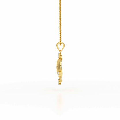 Sublte Bloom Silver Pendant - Yellow Gold - Image 4