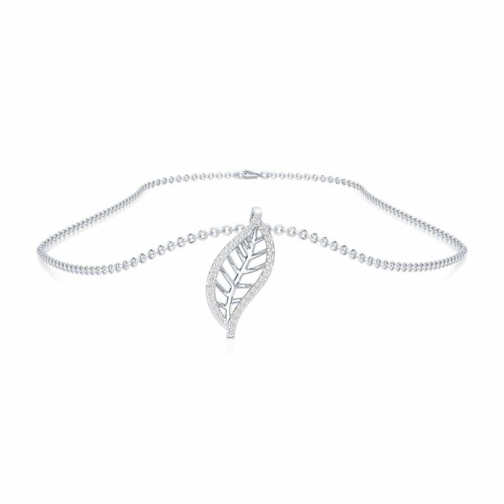 Sublte Charm Silver Pendant - White Gold - Image 3