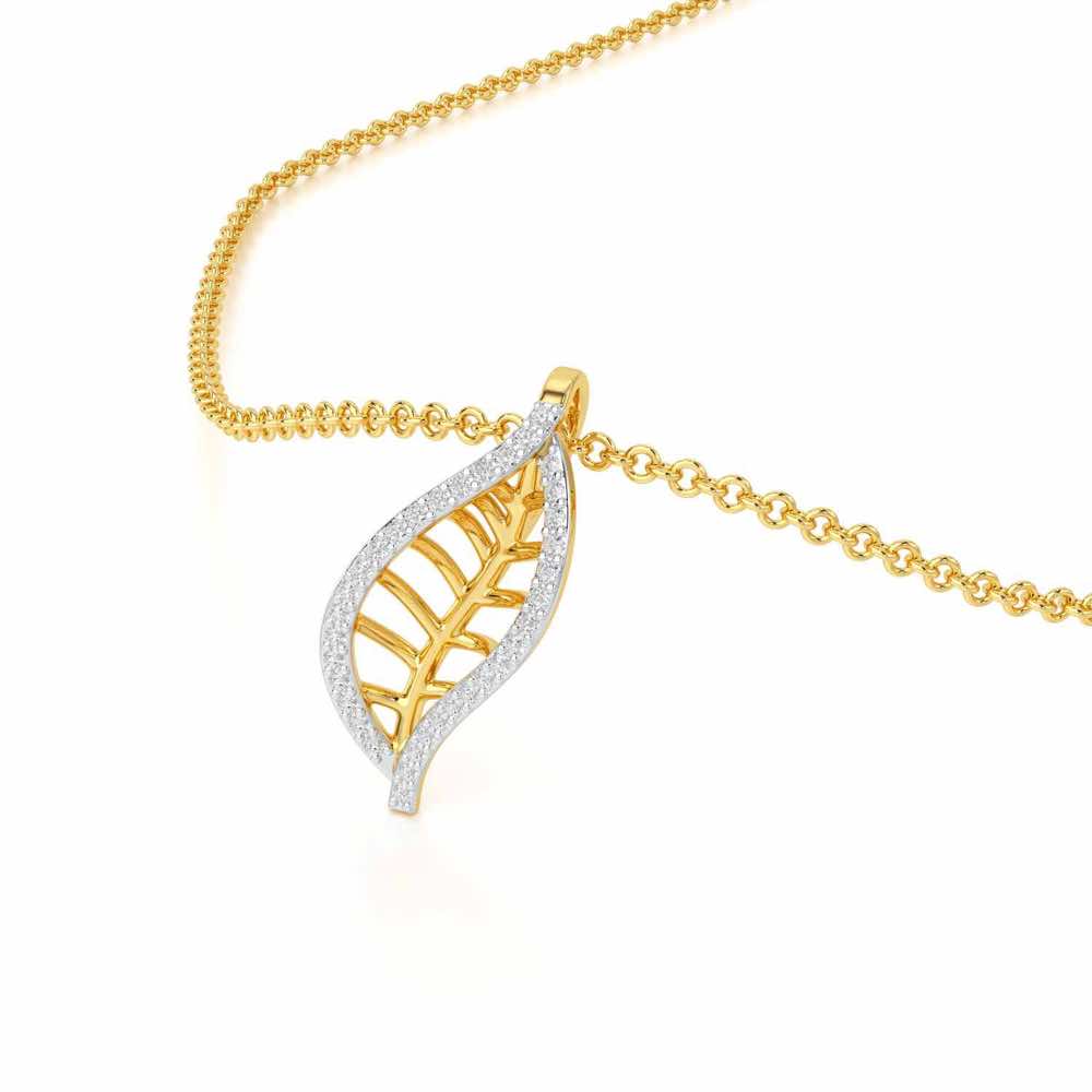 Sublte Charm Silver Pendant - Yellow Gold - Image 2