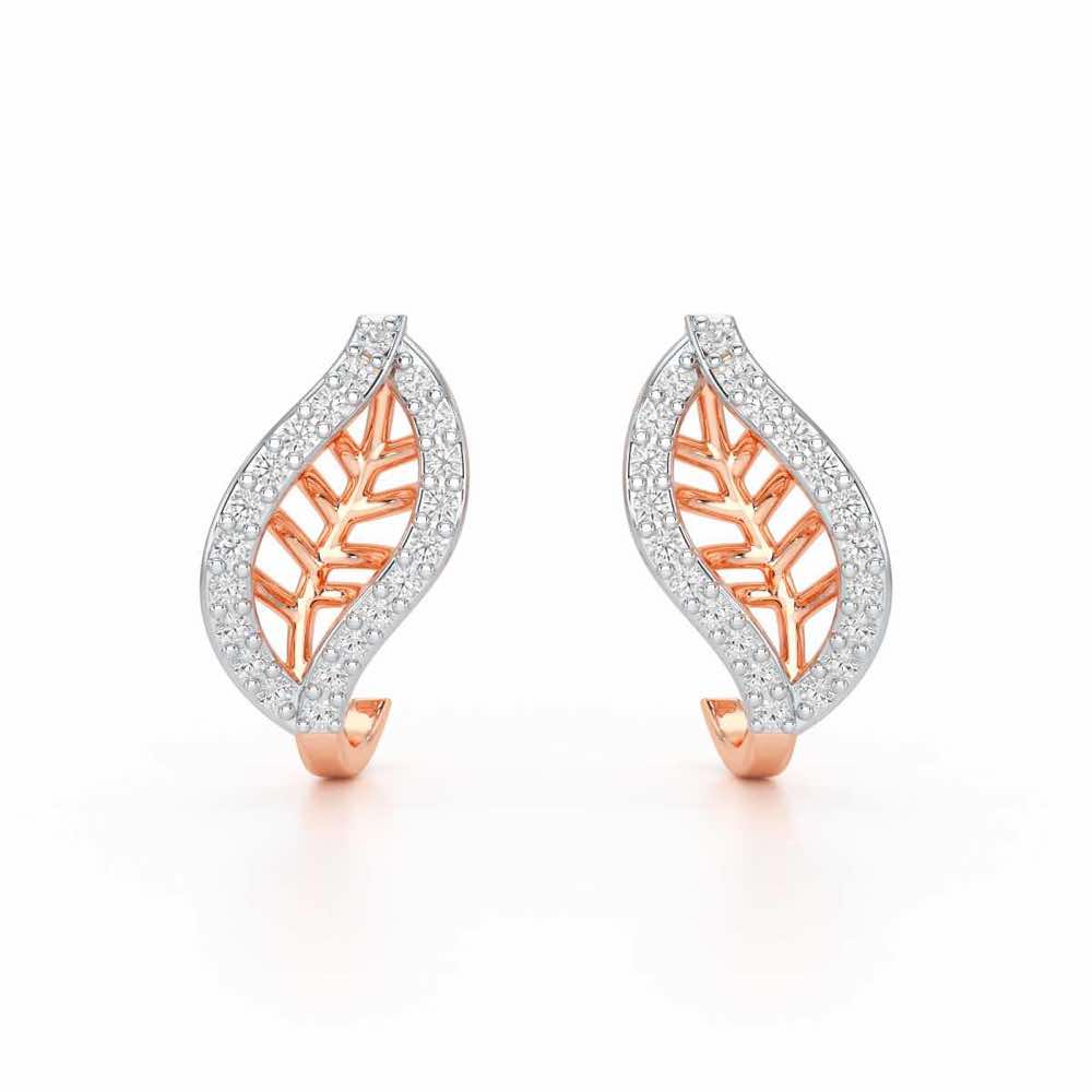 Sublte Charm Silver Stud Earrings - Rose Gold - Image 1