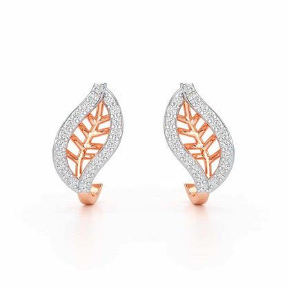 Sublte Charm Silver Stud Earrings - Rose Gold - Image 1
