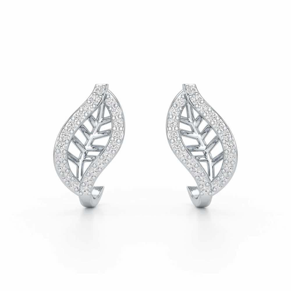 Sublte Charm Silver Stud Earrings - White Gold - Image 1