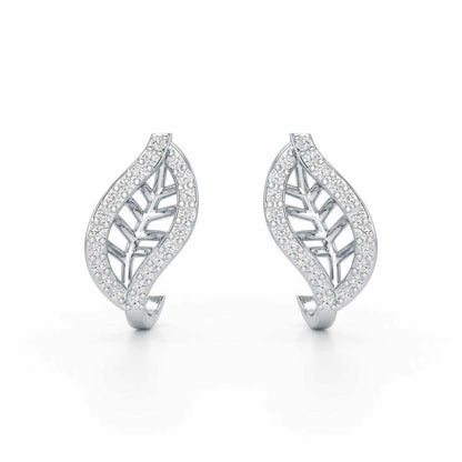 Sublte Charm Silver Stud Earrings - White Gold - Image 1