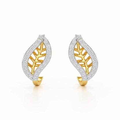 Sublte Charm Silver Stud Earrings - Yellow Gold - Image 1