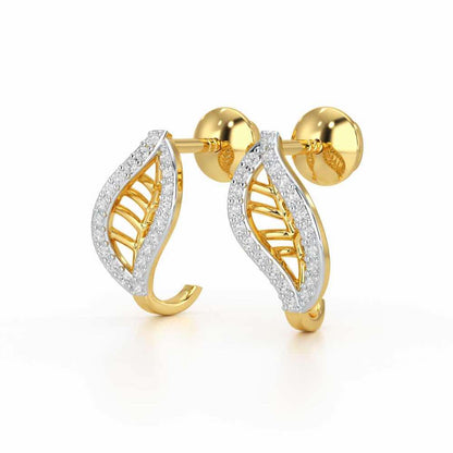 Sublte Charm Silver Stud Earrings - Yellow Gold - Image 3