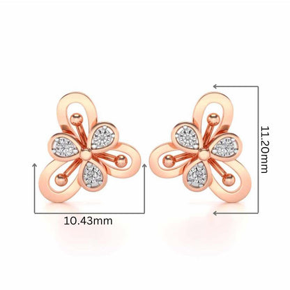 Subtile Silver Studs - Rose Gold - Image 2