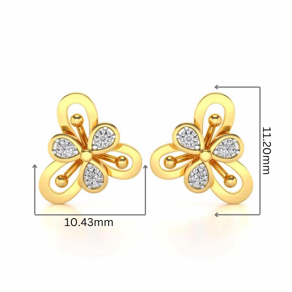 Subtile Silver Studs - Yellow Gold - Image 2