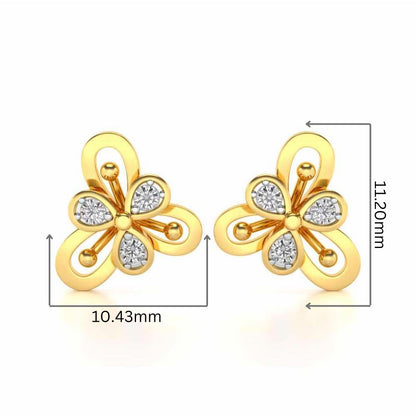 Subtile Silver Studs - Yellow Gold - Image 2