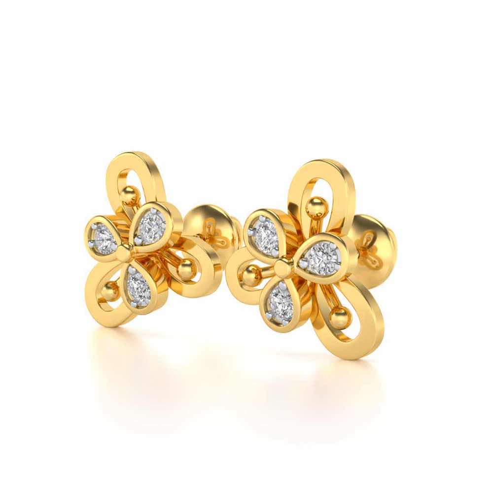 Subtile Silver Studs - Yellow Gold - Image 3