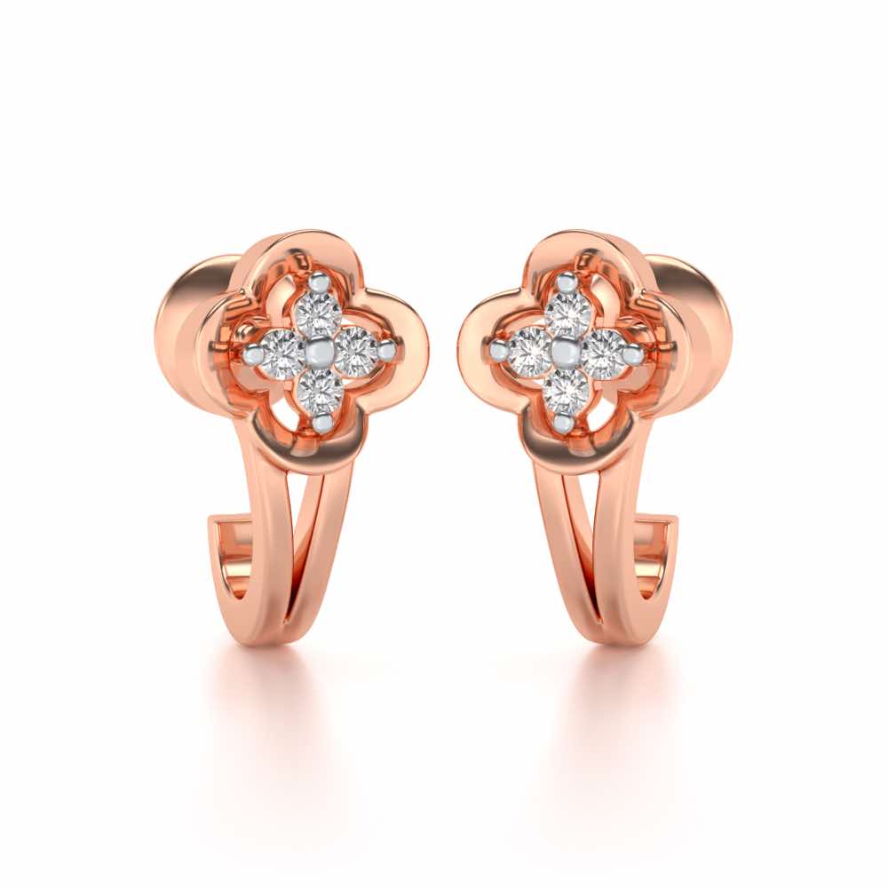 Subtle Silver Bali Earrings - Rose Gold - Image 1