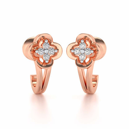 Subtle Silver Bali Earrings - Rose Gold - Image 1