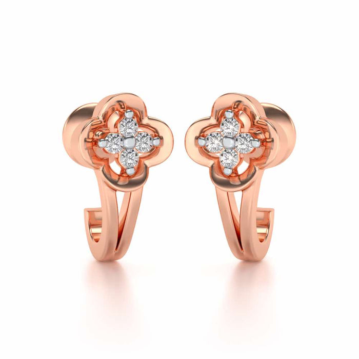 Subtle Silver Bali Earrings - Rose Gold - Image 1
