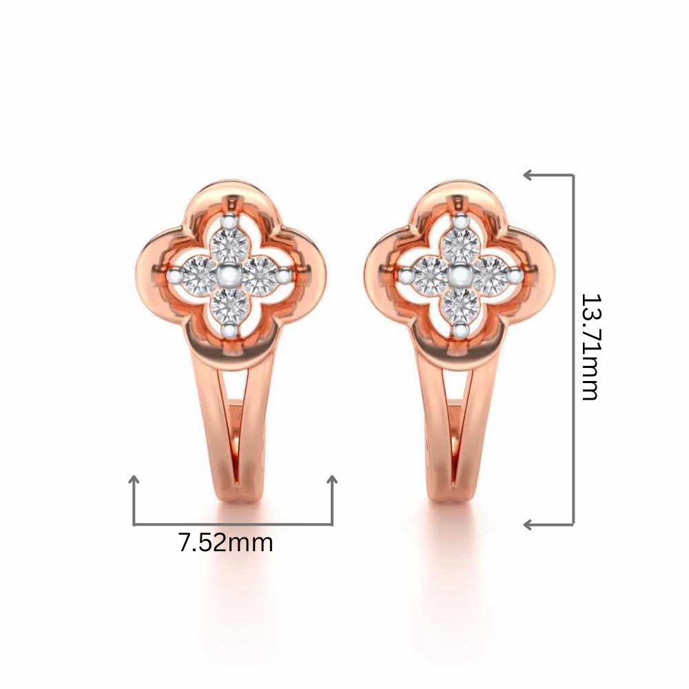 Subtle Silver Bali Earrings - Rose Gold - Image 2