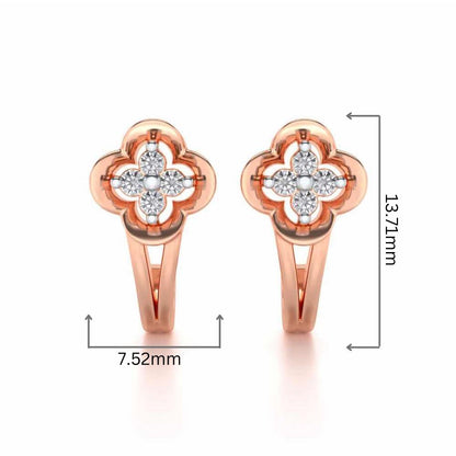 Subtle Silver Bali Earrings - Rose Gold - Image 2