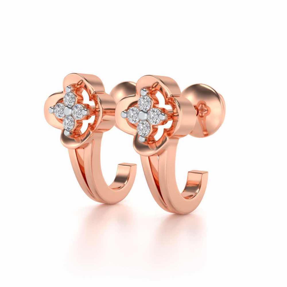 Subtle Silver Bali Earrings - Rose Gold - Image 3