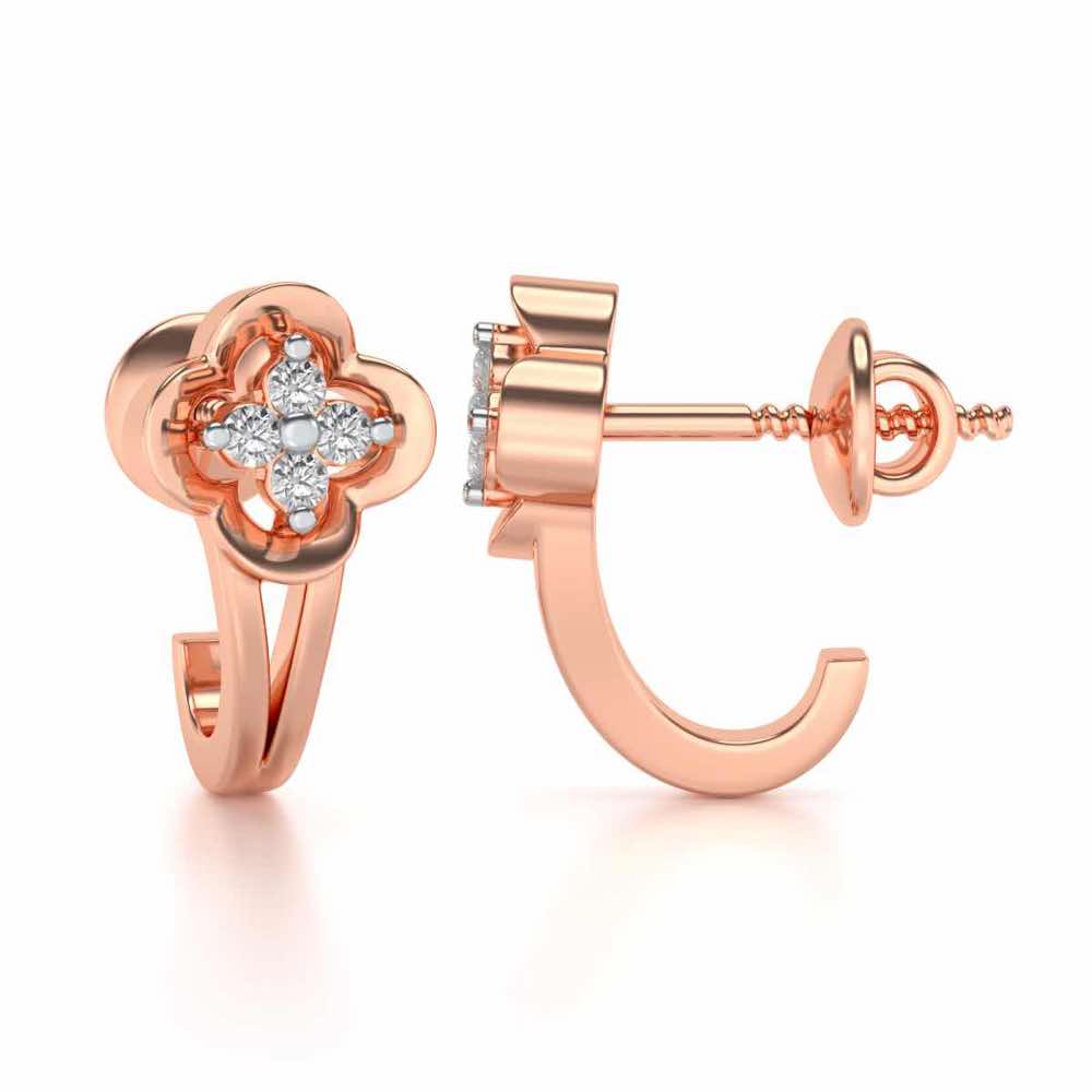 Subtle Silver Bali Earrings - Rose Gold - Image 4