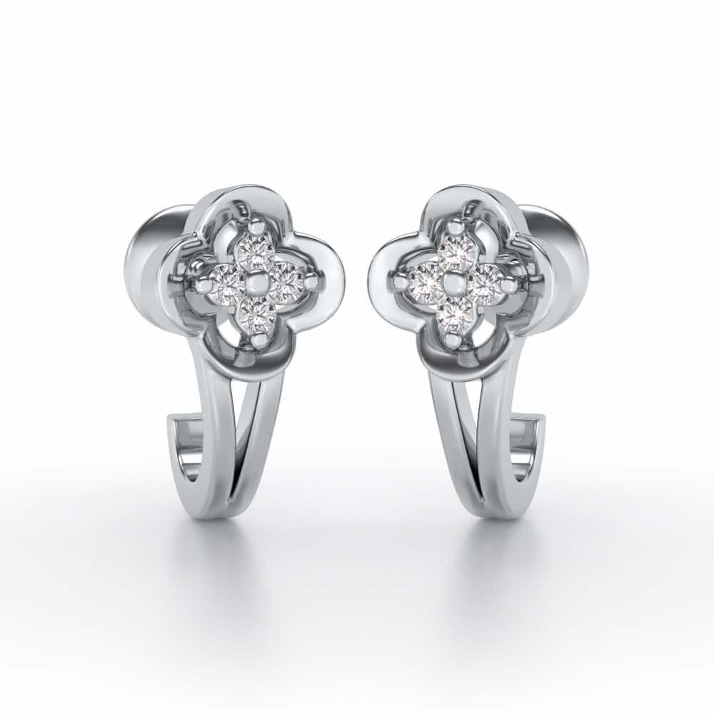 Subtle Silver Bali Earrings - White Gold - Image 1