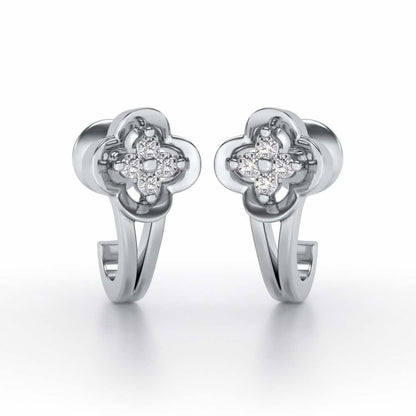 Subtle Silver Bali Earrings - White Gold - Image 1