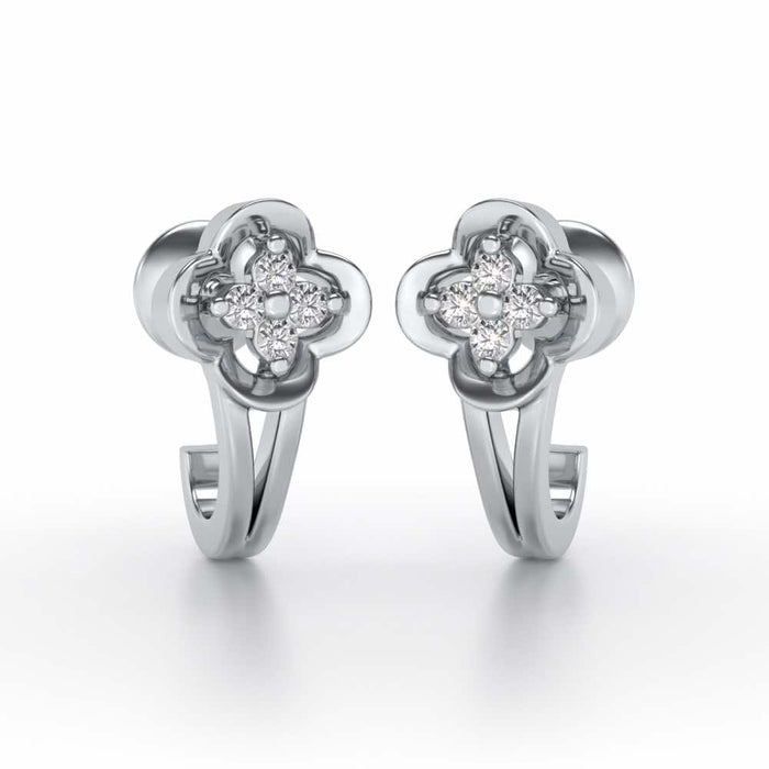 Subtle Silver Bali Earrings - White Gold - Image 1