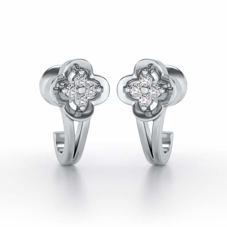 Subtle Silver Bali Earrings - White Gold - Image 1