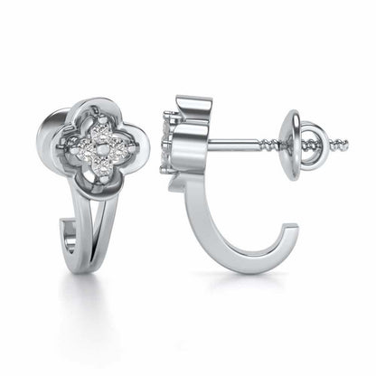 Subtle Silver Bali Earrings - White Gold - Image 4