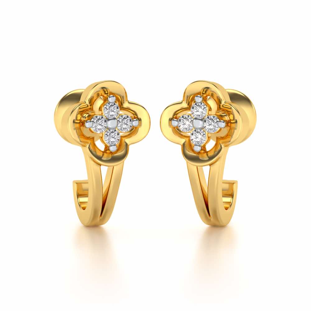 Subtle Silver Bali Earrings - Yellow Gold - Image 1