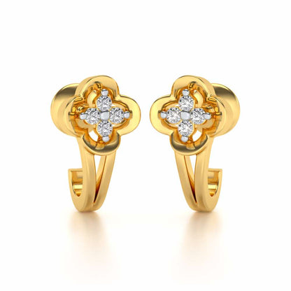 Subtle Silver Bali Earrings - Yellow Gold - Image 1
