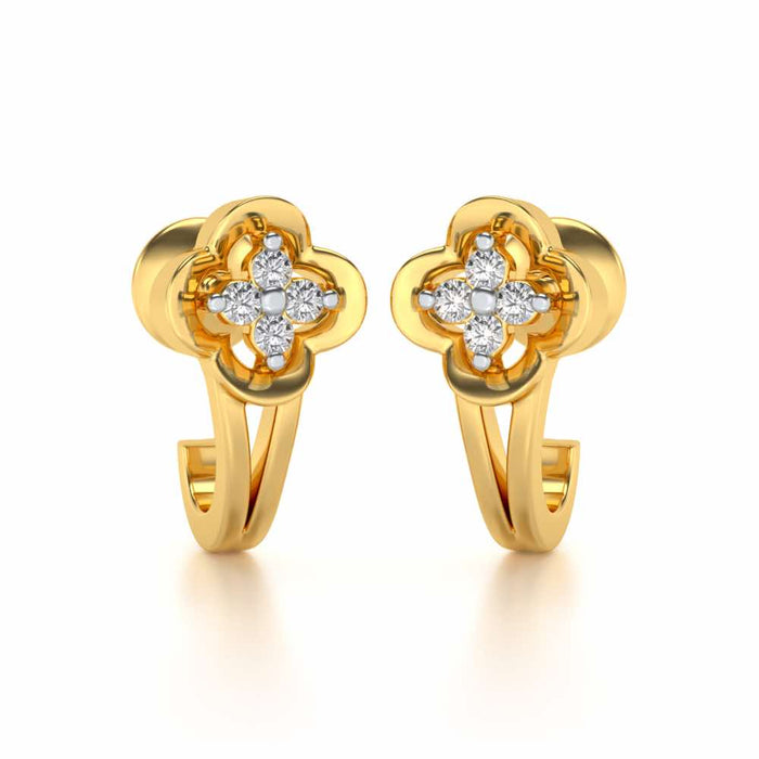 Subtle Silver Bali Earrings - Yellow Gold - Image 1