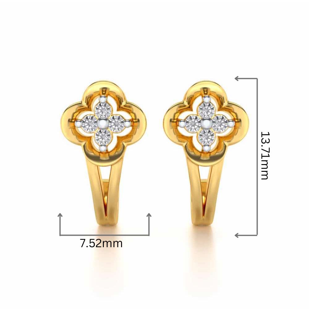 Subtle Silver Bali Earrings - Yellow Gold - Image 2