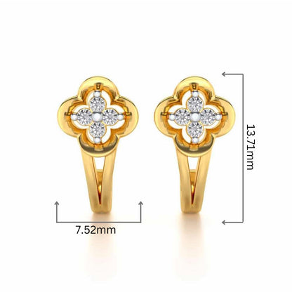 Subtle Silver Bali Earrings - Yellow Gold - Image 2