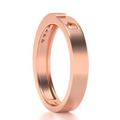 Subtle Silver Band Ring - Rose Gold - Image 3