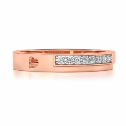 Subtle Silver Band Ring - Rose Gold - Image 4