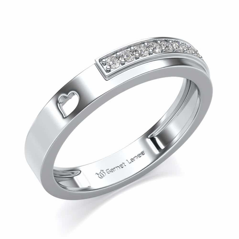Subtle Silver Band Ring - White Gold - Image 1