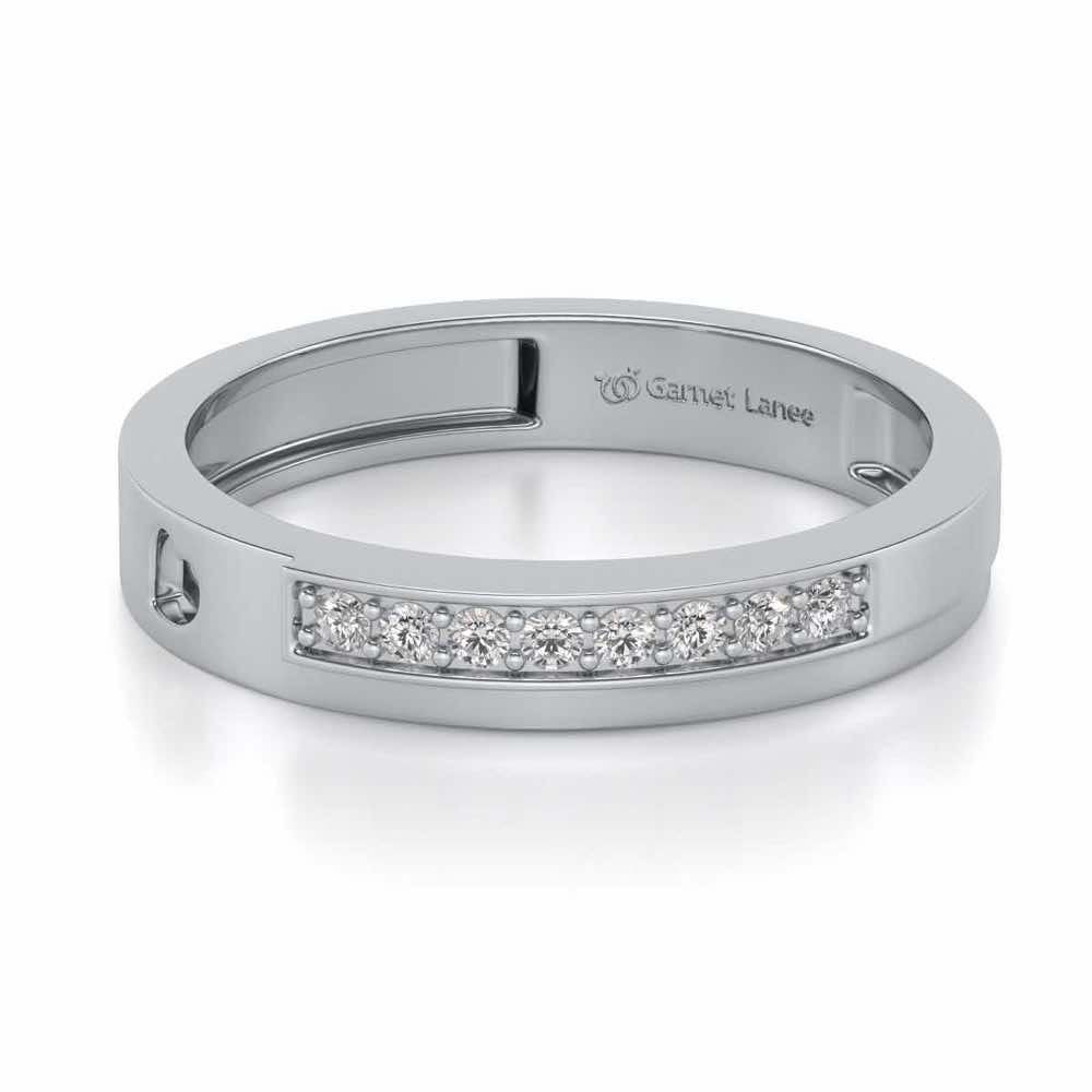 Subtle Silver Band Ring - White Gold - Image 2