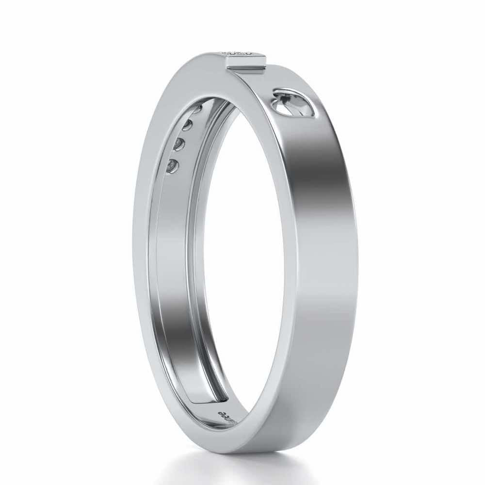 Subtle Silver Band Ring - White Gold - Image 3