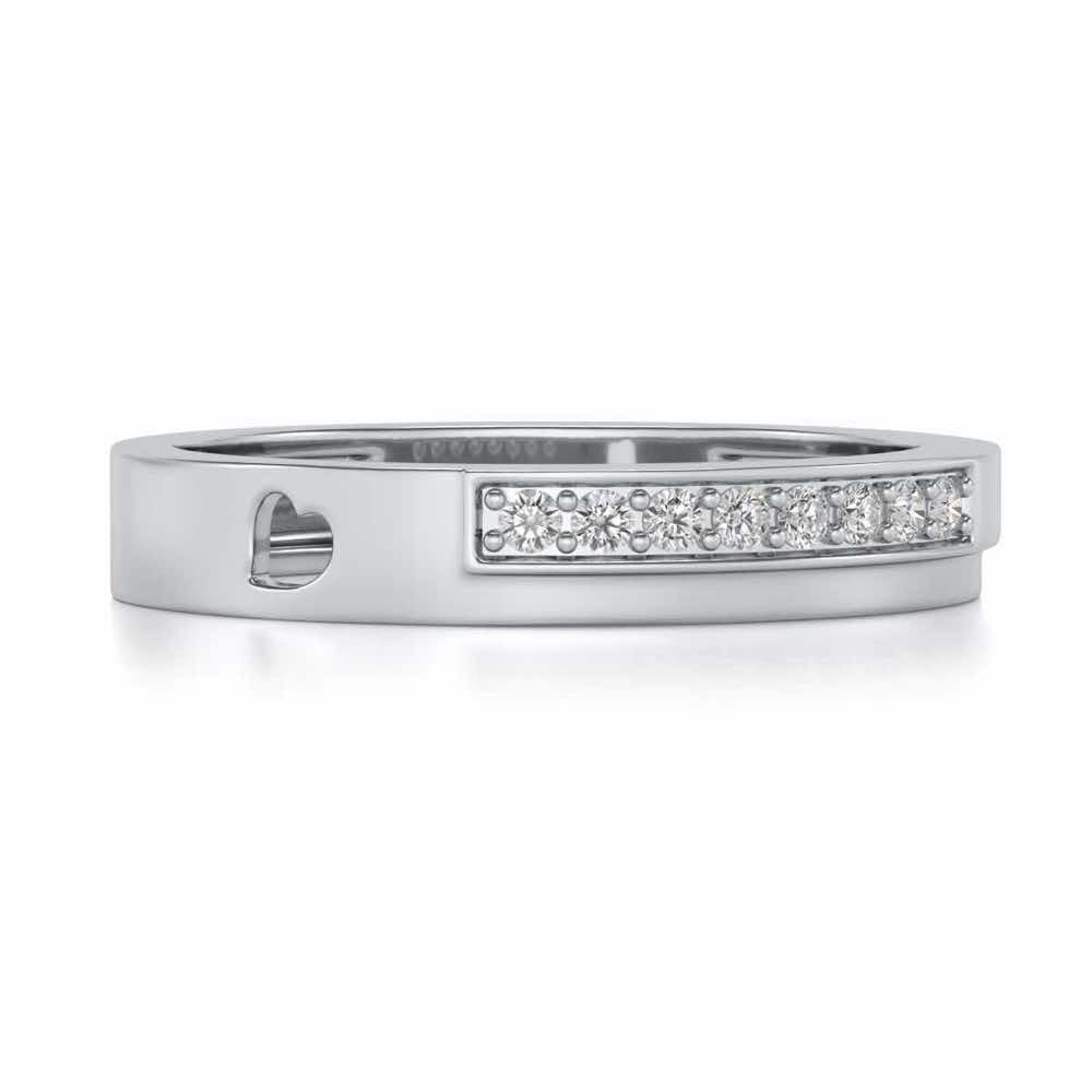 Subtle Silver Band Ring - White Gold - Image 4