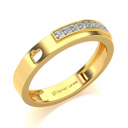 Subtle Silver Band Ring - Yellow Gold - Image 1