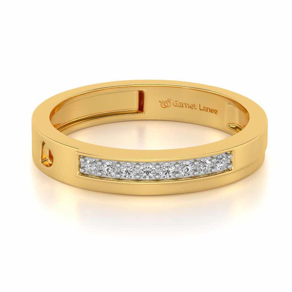 Subtle Silver Band Ring - Yellow Gold - Image 2