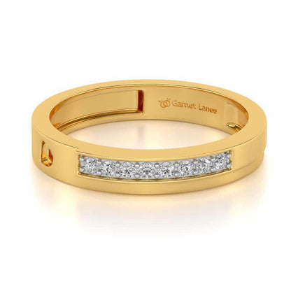 Subtle Silver Band Ring - Yellow Gold - Image 2