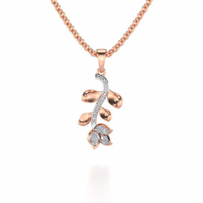 Subtle Floret Silver Pendant - Rose Gold - Image 1