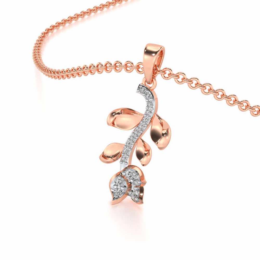 Subtle Floret Silver Pendant - Rose Gold - Image 2