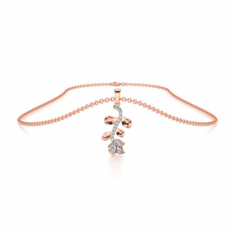 Subtle Floret Silver Pendant - Rose Gold - Image 3