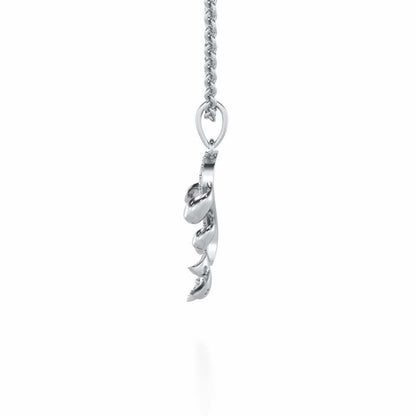 Subtle Floret Silver Pendant - White Gold - Image 4