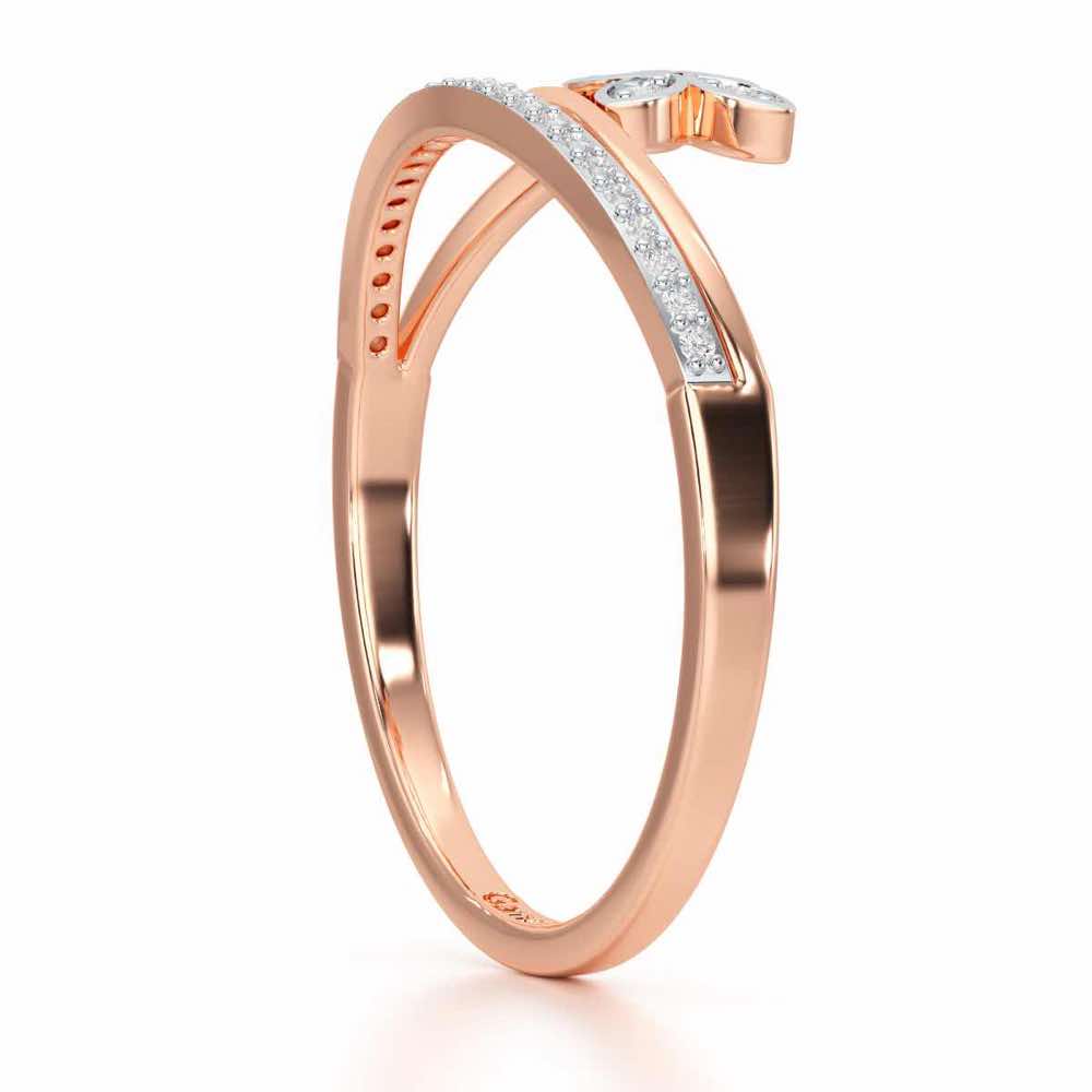 Subtle Flower Silver Ring - Rose Gold - Image 3