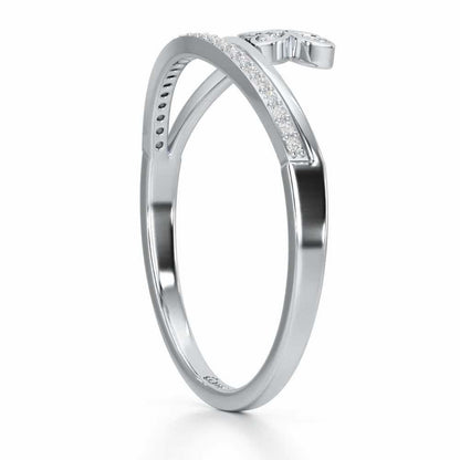 Subtle Flower Silver Ring - White Gold - Image 3