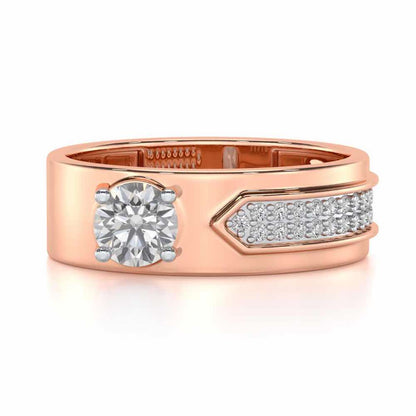 Subtle Frost Solitaire Ring For Men - Rose Gold - Image 5