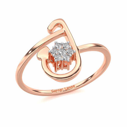 Subtle J Silver Ring - Rose Gold - Image 1