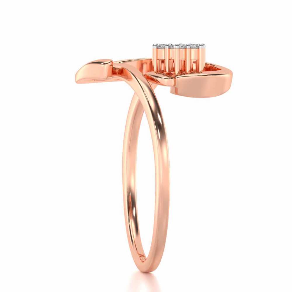 Subtle J Silver Ring - Rose Gold - Image 3